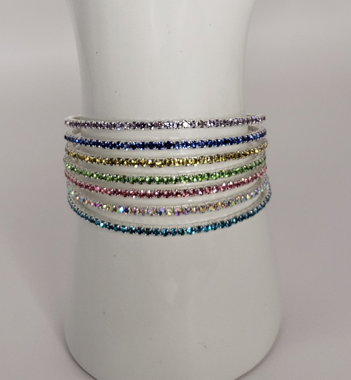 Rainbow Memory Wire Bracelet