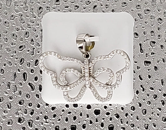 Butterfly 925 Sterling Silver Pendant with CZ