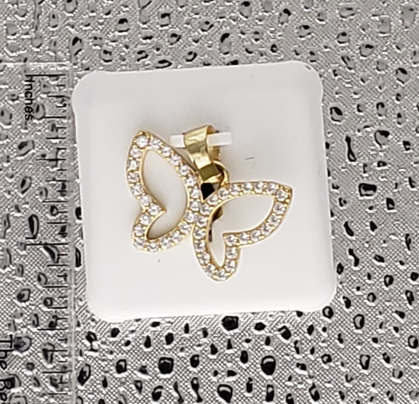 Gold 925 Sterling Silver Butterfly with CZ