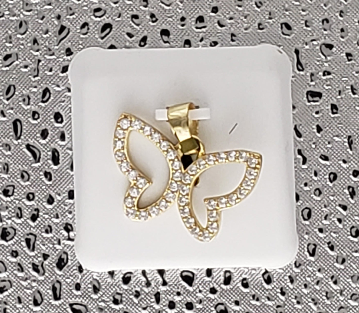 Gold 925 Sterling Silver Butterfly with CZ