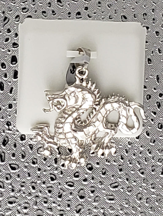 925 Sterling Silver Dragon Pendant