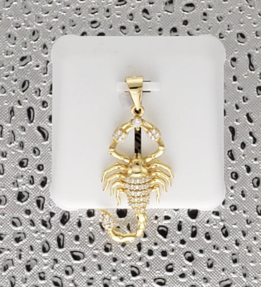 Gold Scorpion 925 Sterling Silver Pendant