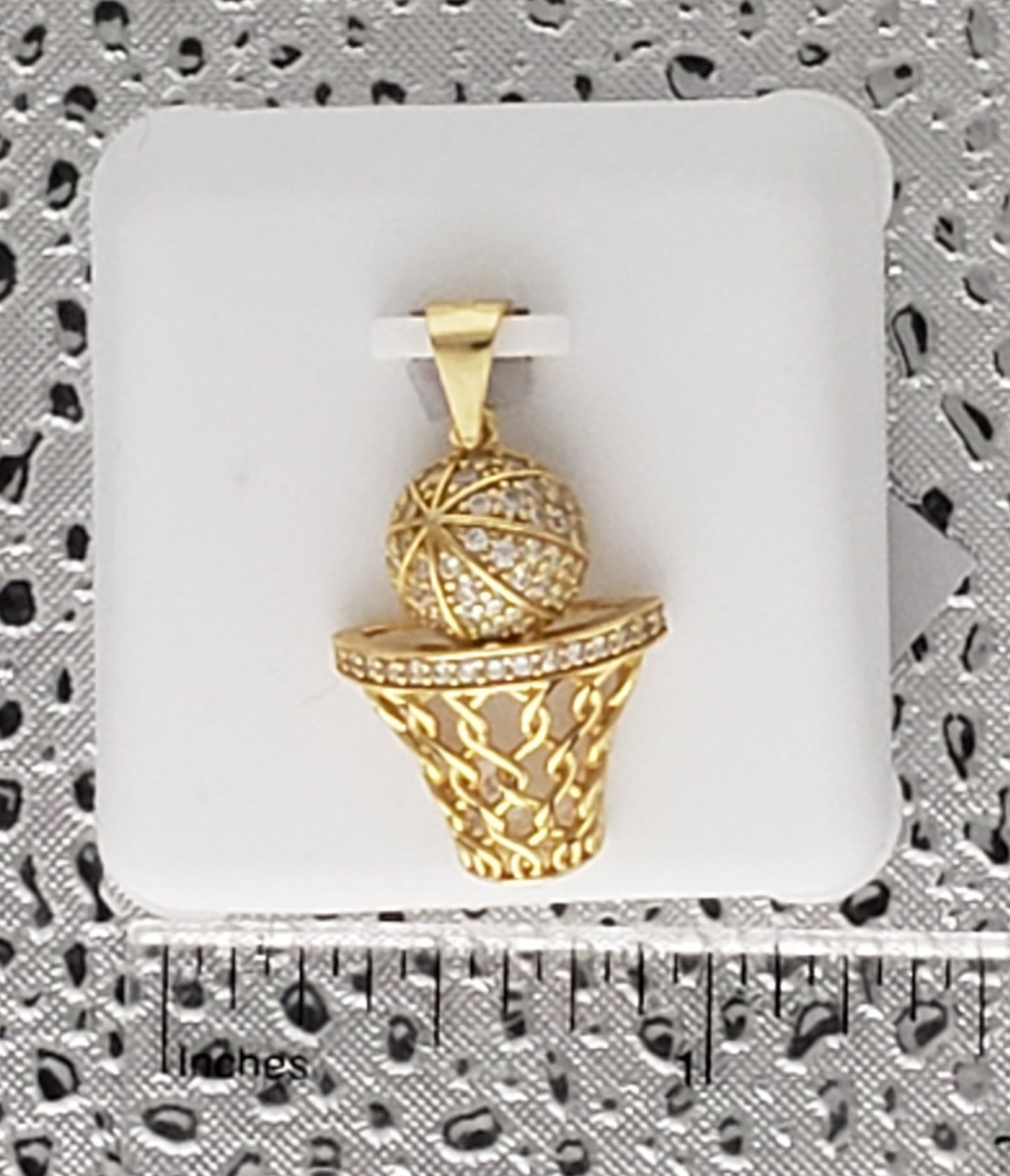 Gold Basketball Pendant