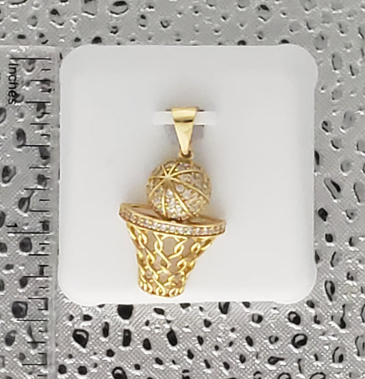 Gold Basketball Pendant