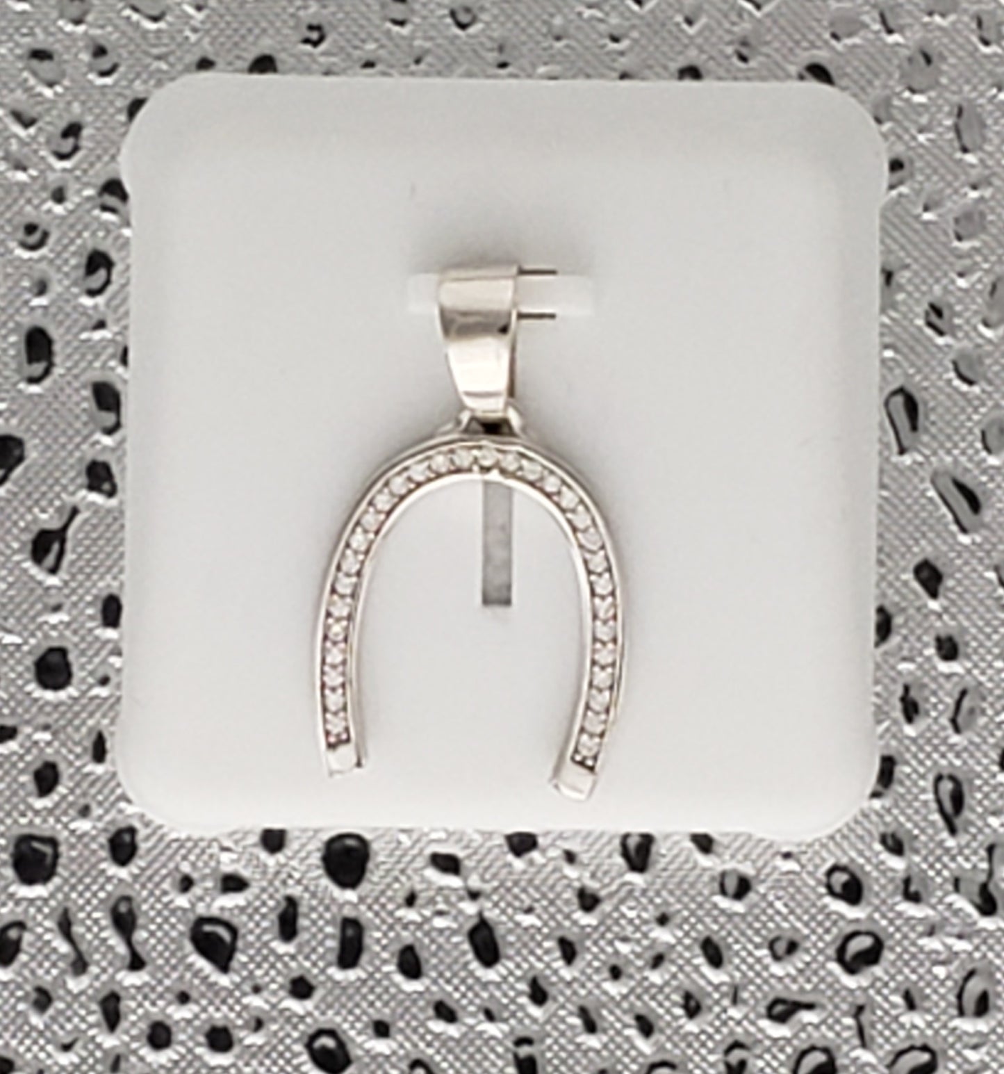 CZ Sterling Silver Horseshoe Pendant