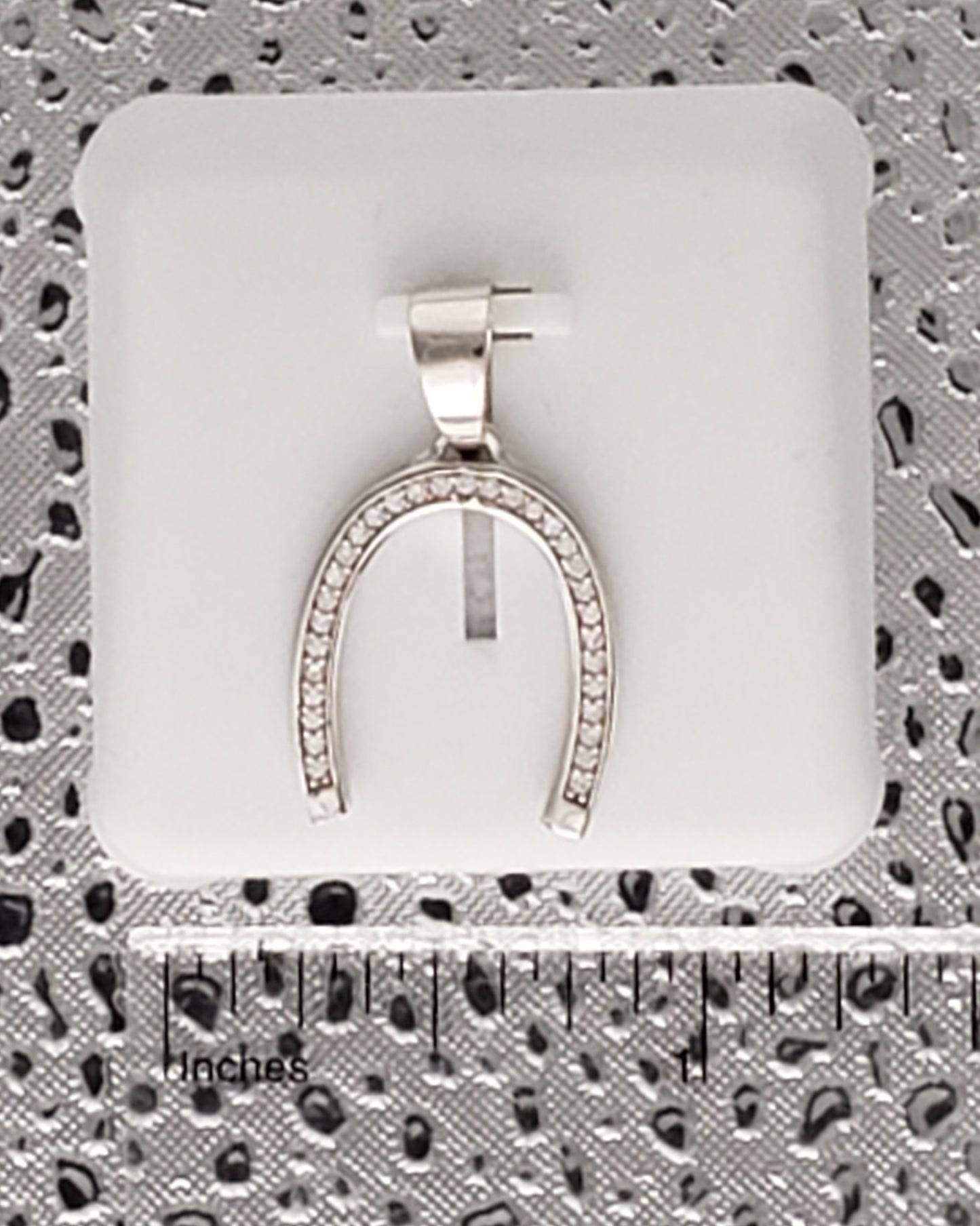 CZ Sterling Silver Horseshoe Pendant