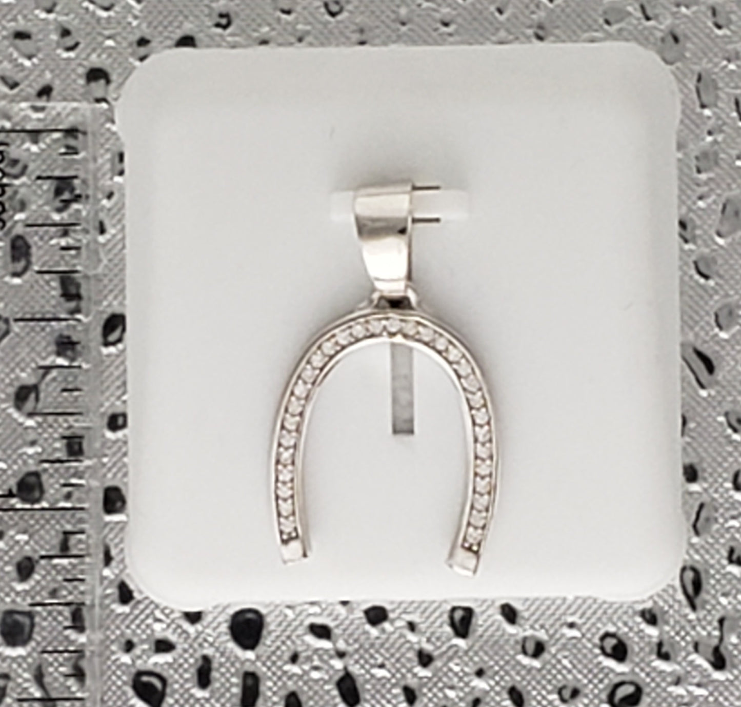 CZ Sterling Silver Horseshoe Pendant