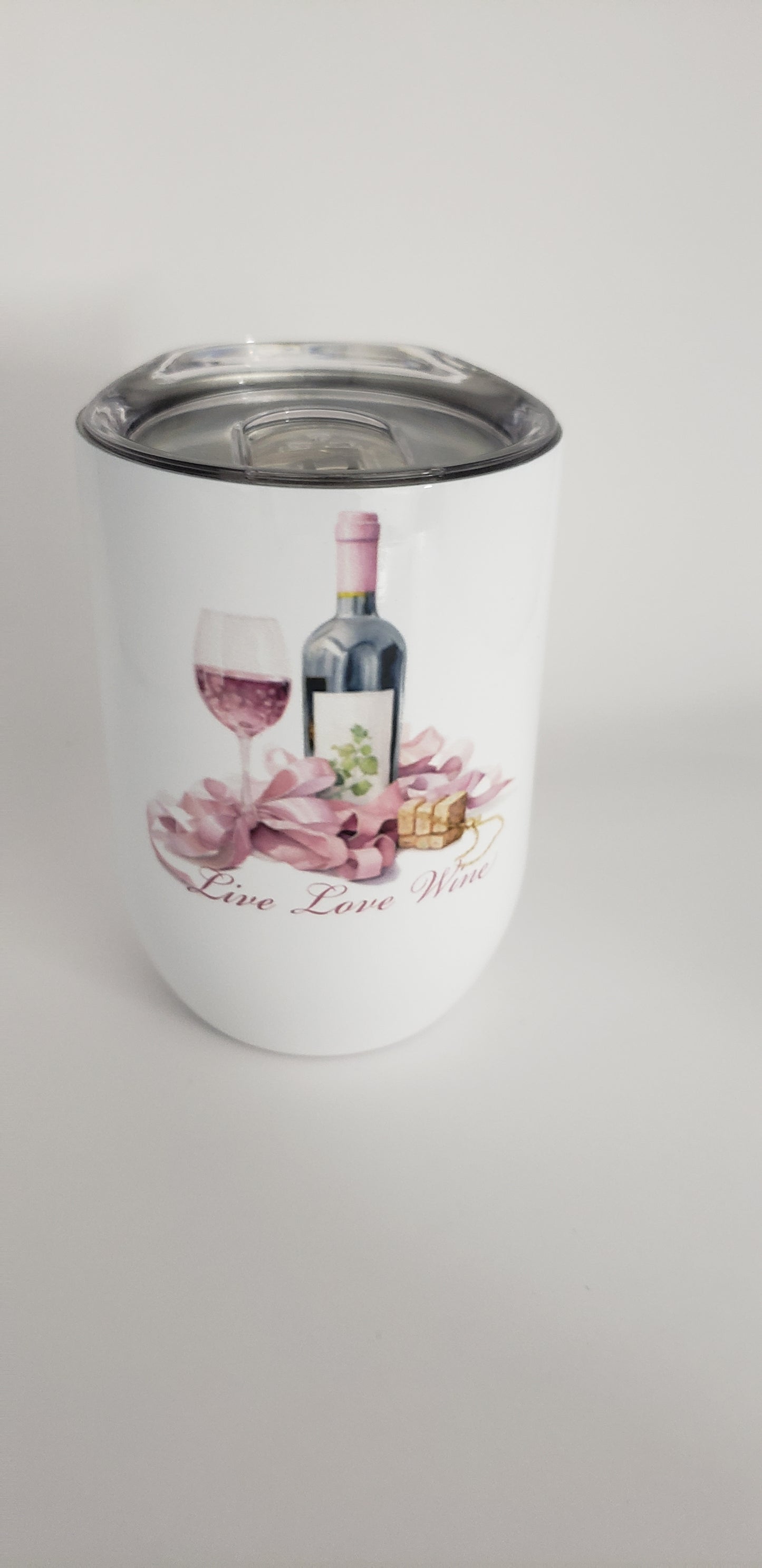 12oz “Live Love Wine“ Tumbler Ribbon