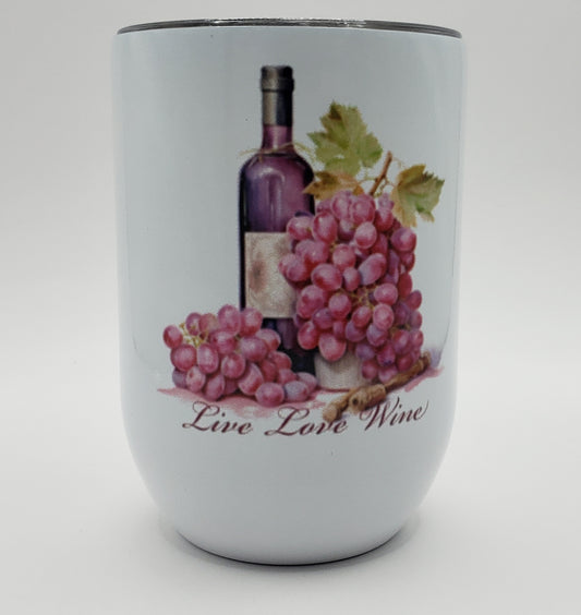 12oz “Live Love Wine“ Tumbler Grapes