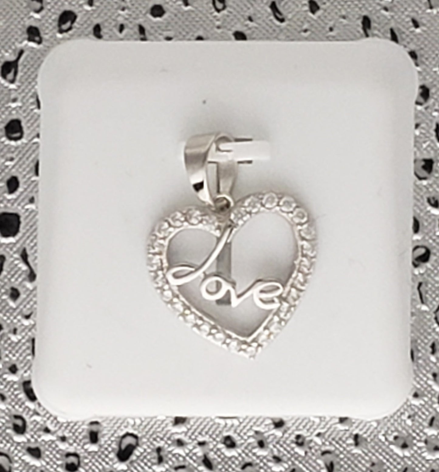 L-O-V-E 925 Sterling Silver Heart with CZ