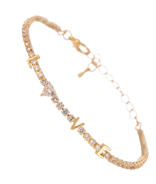 Gold "L-O-V-E" Tennis Bracelet