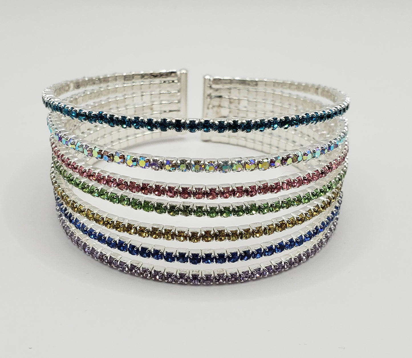 Rainbow Memory Wire Bracelet