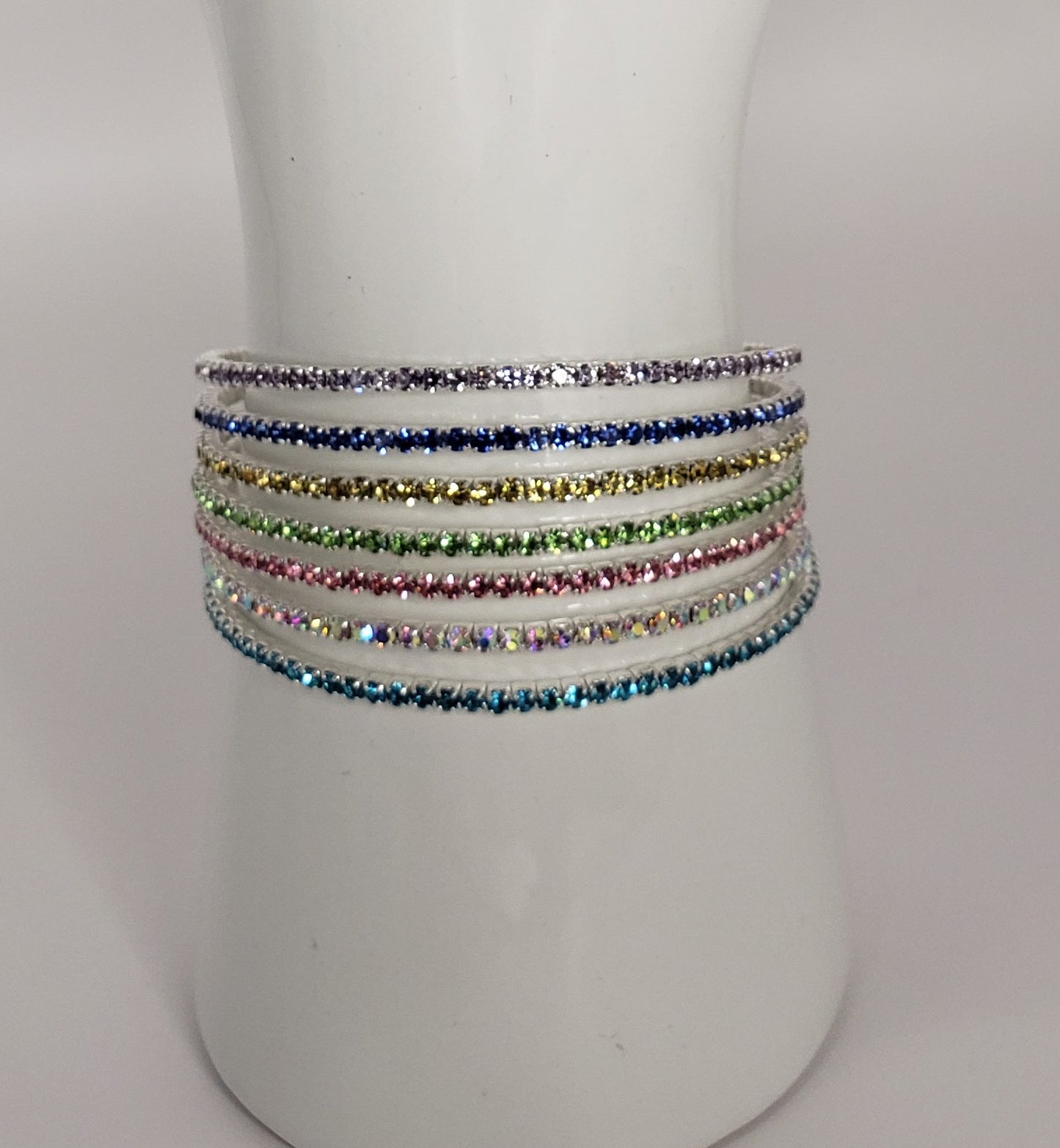 Rainbow Memory Wire Bracelet