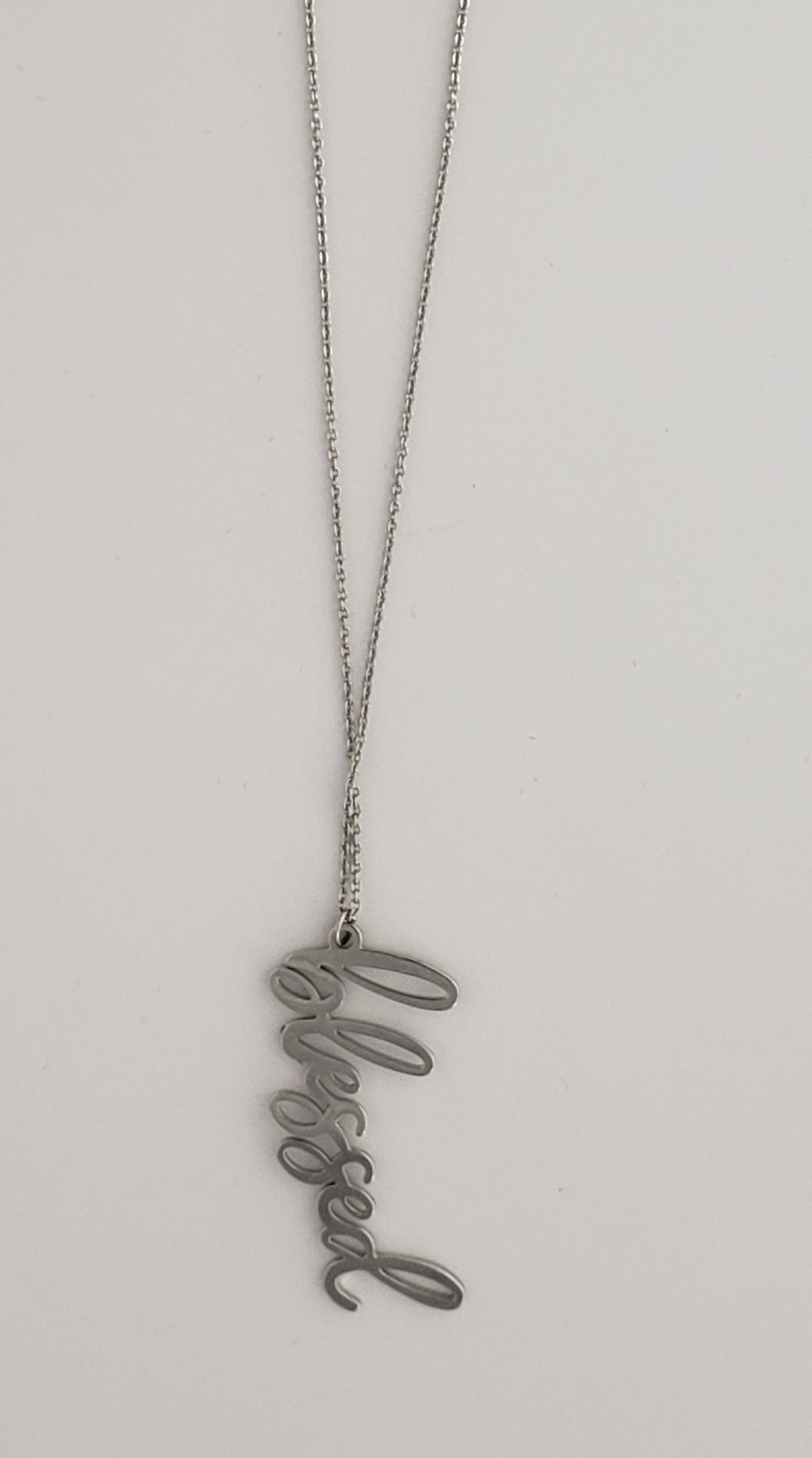 Silver “Blessed” Necklace