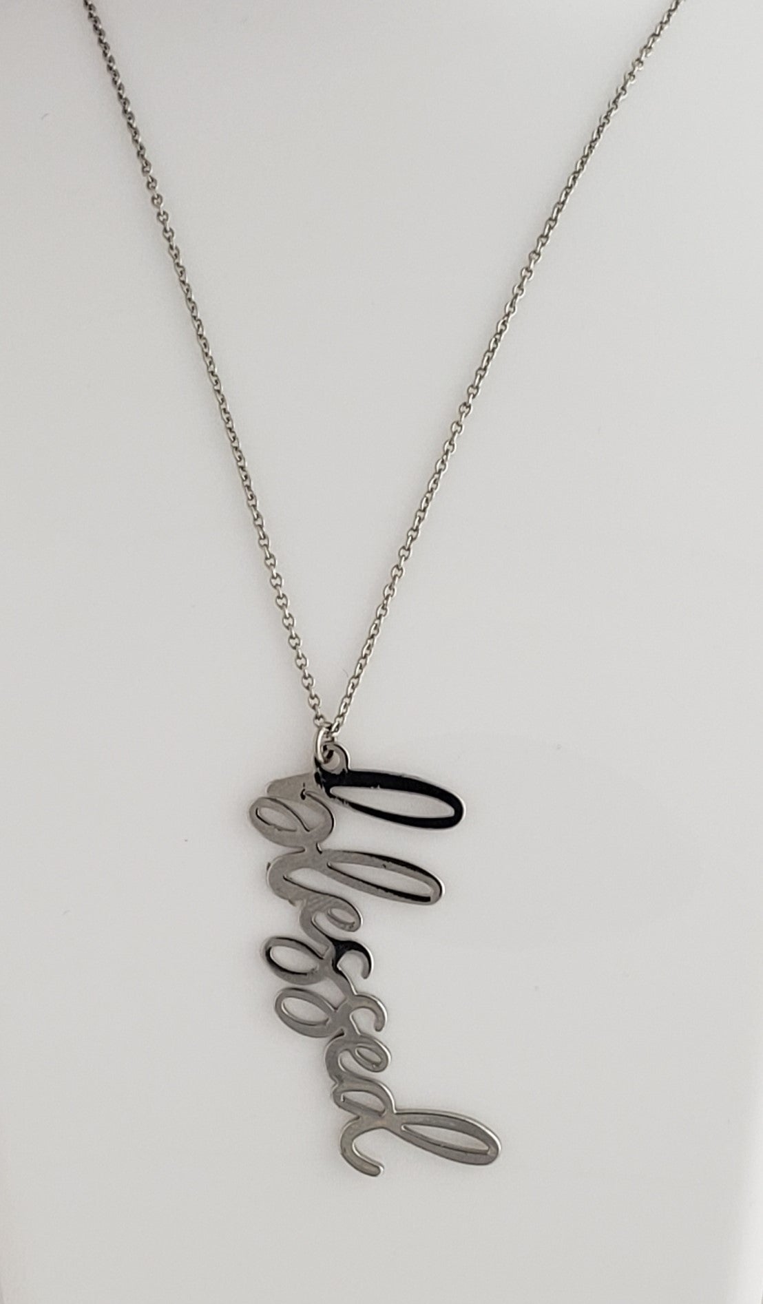 Silver “Blessed” Necklace